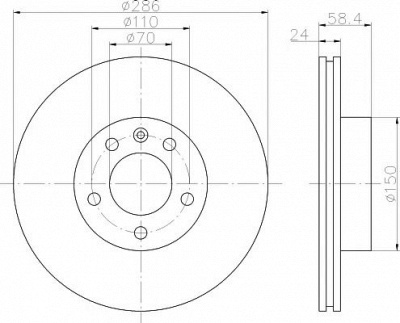 HELLA PAGID 8dd355103721 -  Тормозной диск